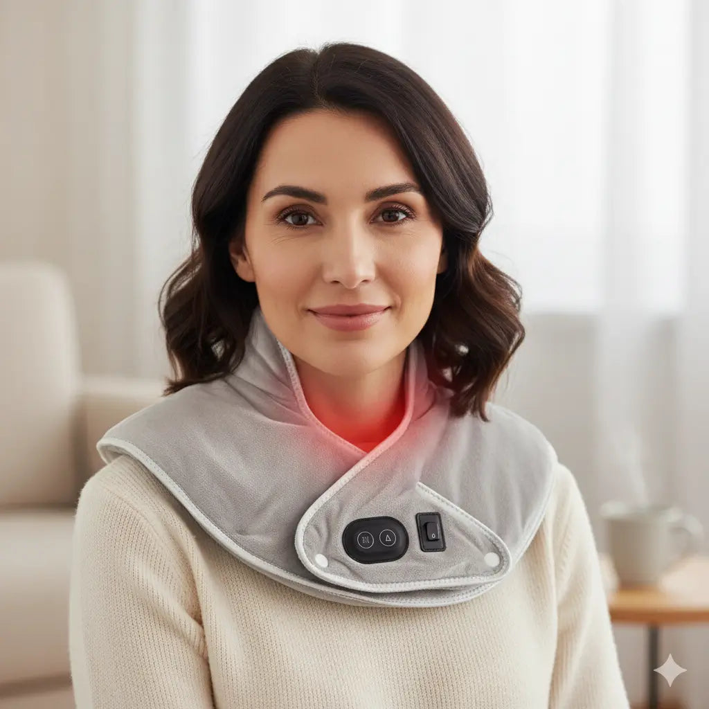 Coussin chauffant decontractant cou et epaule