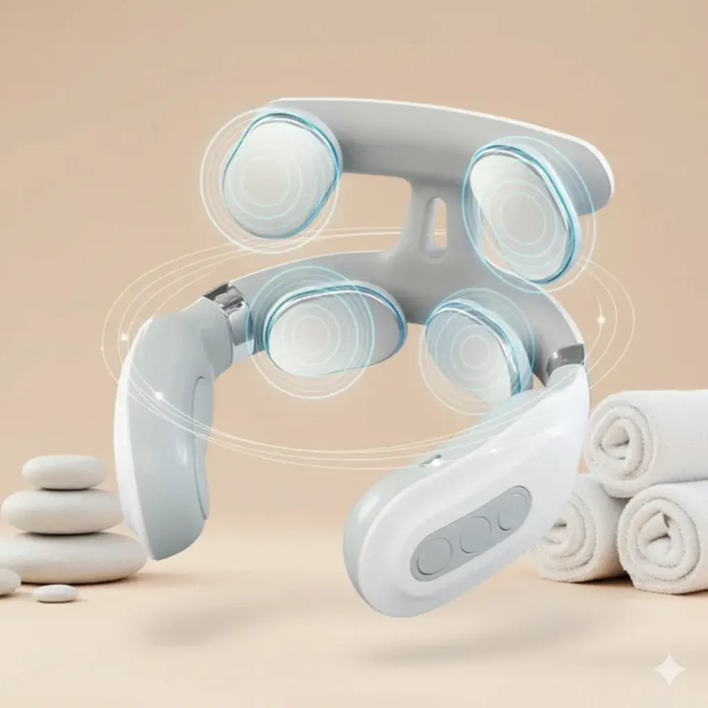 Masseur Cervical Intelligent 4 Têtes MIPHESLY – Soulagement Cible et Chaleur Apaisante pour le Cou Meravia bien-être