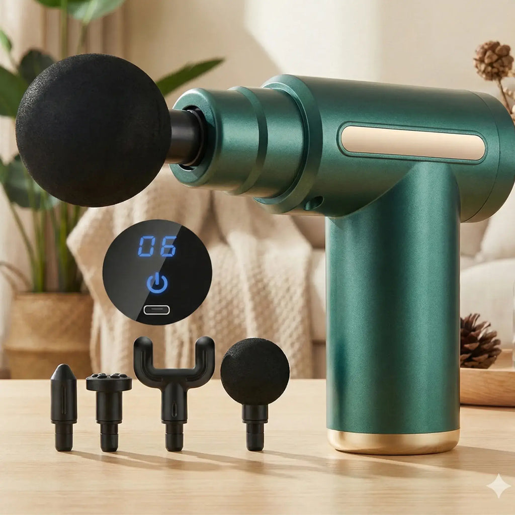 pistolet-massage-electrique-vert