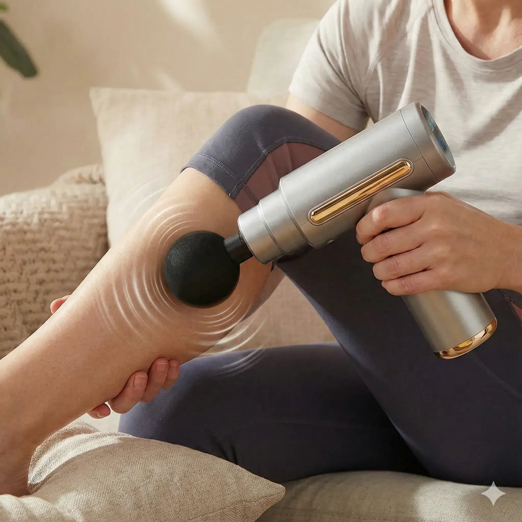 zoom sur blessure vibration pistolet de massage